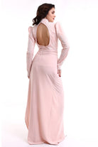 Silk Parade-İpek Pudra Rengi Gece Elbisesi-Elbise-3-roqelvaxirum.shop