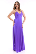 Silk Parade-Saf İpek Saten Mor Gece Elbisesi-Elbise-2-roqelvaxirum.shop