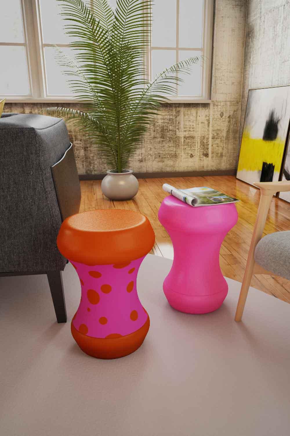 Sodd Design-Boom Bom Sehpa Pembe-Turuncu Puantiye-Sehpa-2-roqelvaxirum.shop