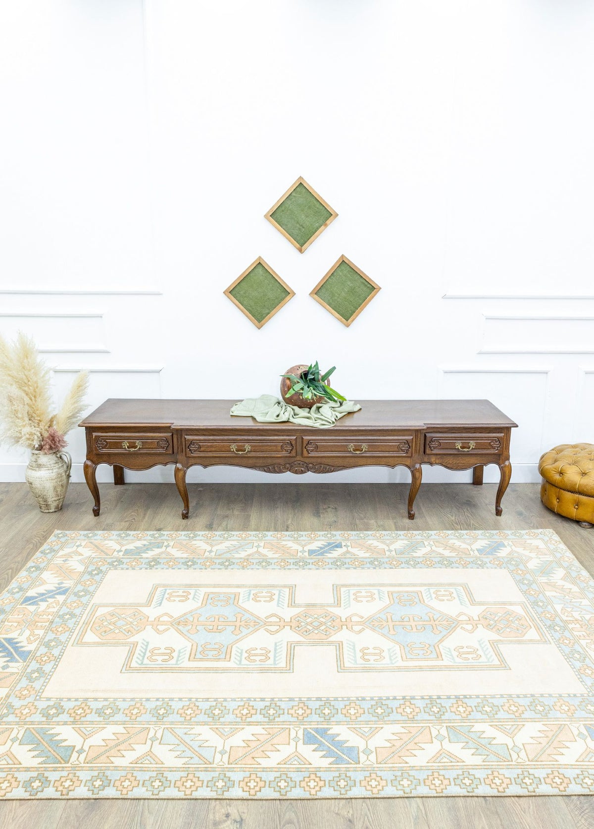 Soho Antiq-Barez Rustik Desenli El Dokuma Yün Halı 159x249 Cm-Halı-2-roqelvaxirum.shop