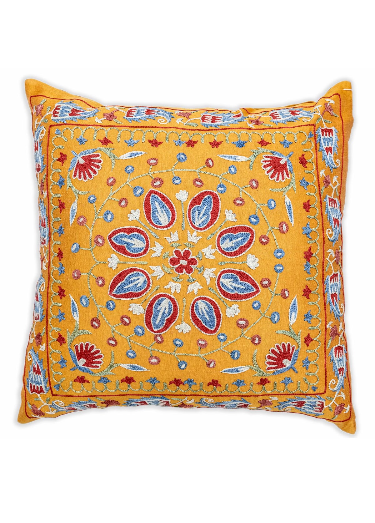 Soho Antiq-Belek çiçek Desenli Suzani Kırlent 50x50 Cm-Yastık-1-roqelvaxirum.shop