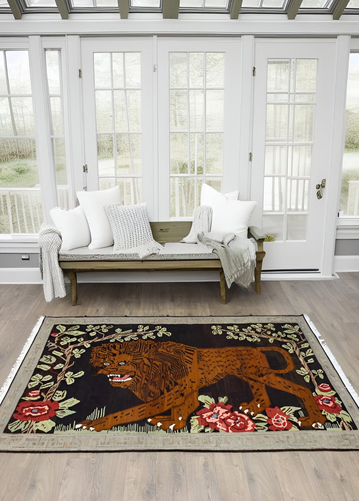 Soho Antiq-Elnara Aslan Figürlü El Dokuma Karabağ Kilimi 170x270 Cm-Halı-2-roqelvaxirum.shop