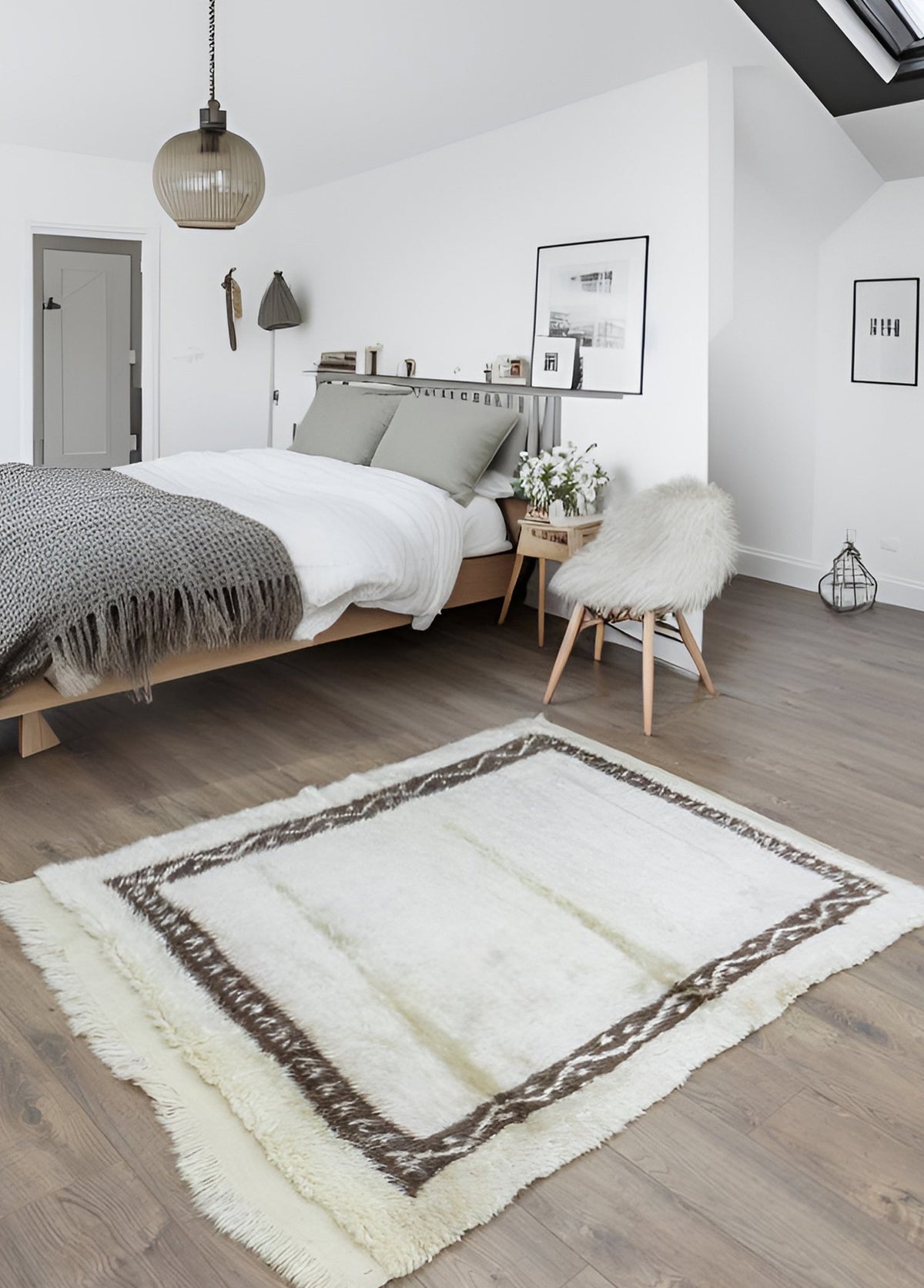 Soho Antiq-Mayar Bordürlü Natural Shaggy Halı 131x170 Cm-Halı-2-roqelvaxirum.shop