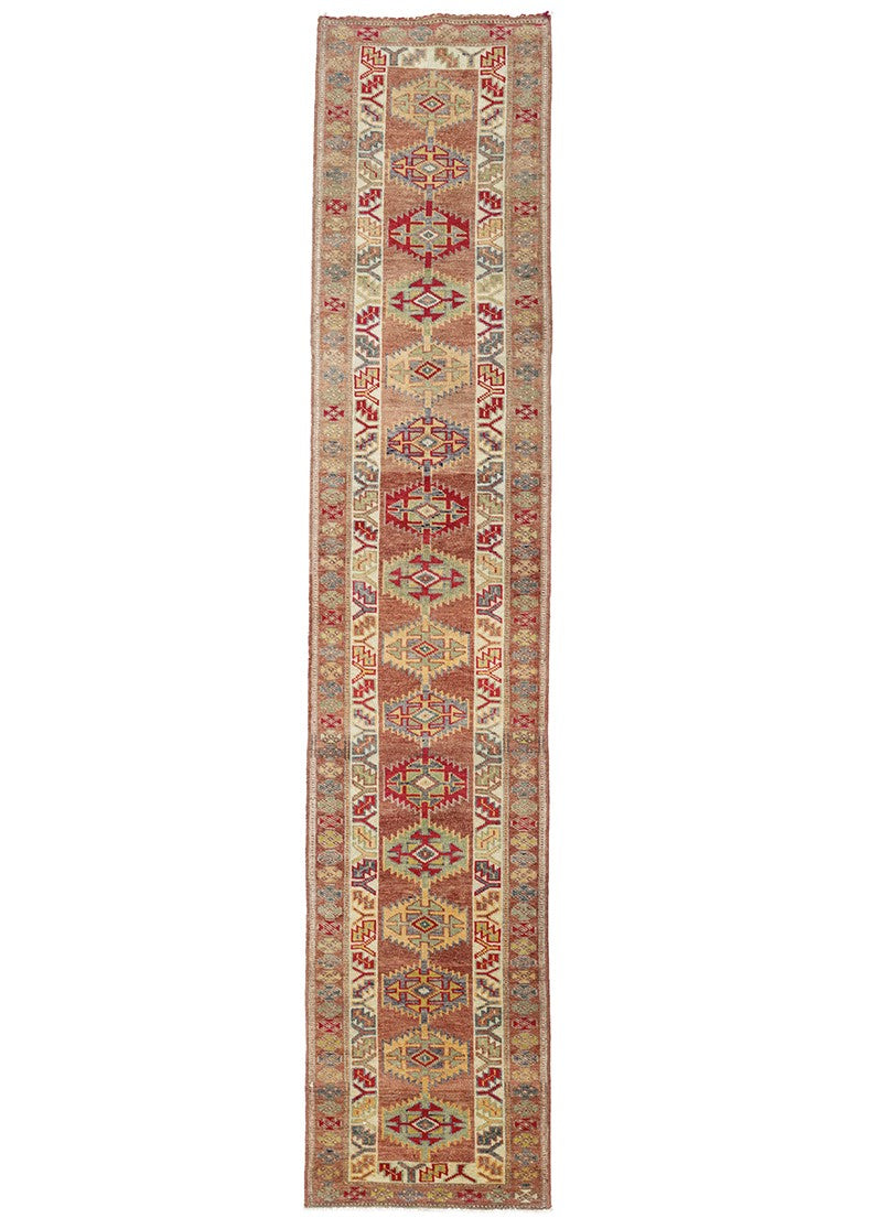 Soho Antiq-Piravi Geometrik Abrajlı El Dokuma Yün Yolluk 83x413 Cm-Halı-1-roqelvaxirum.shop