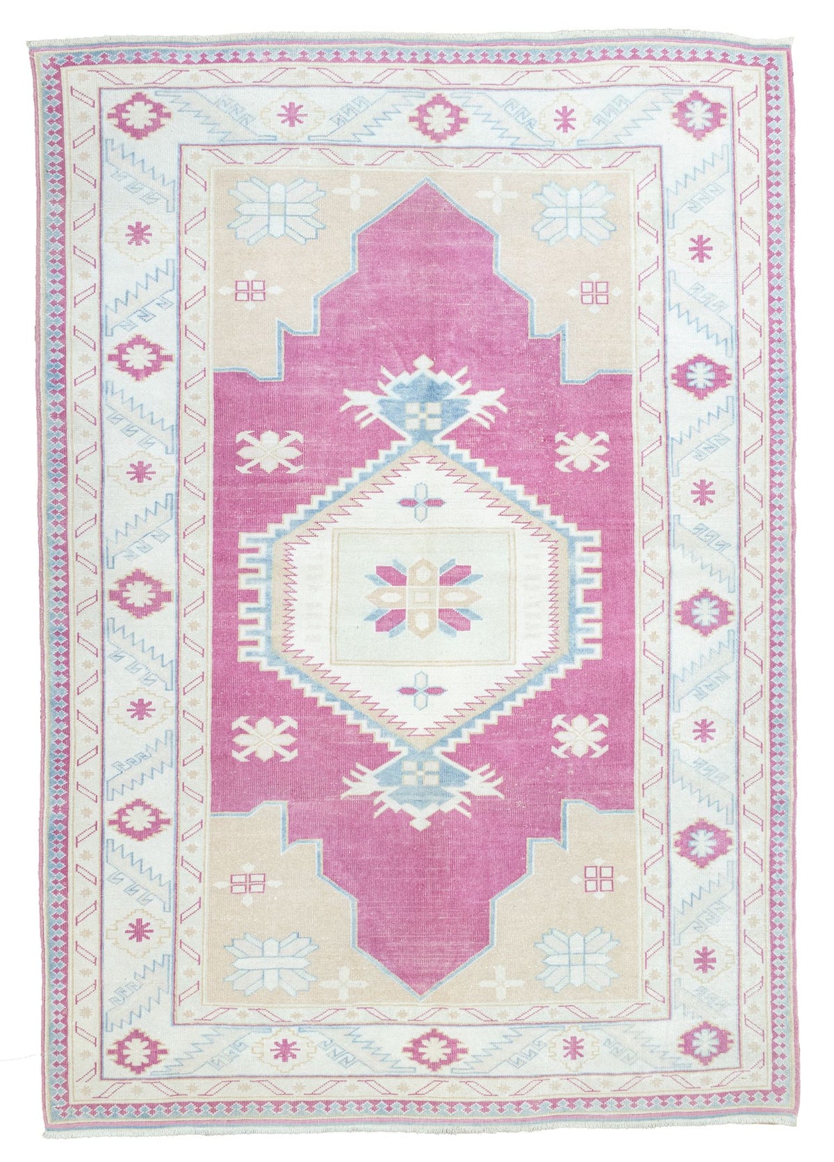 Soho Antiq-Rohit Rustik El Dokuma Pembe Yün Halı 193x272 Cm-Halı-1-roqelvaxirum.shop