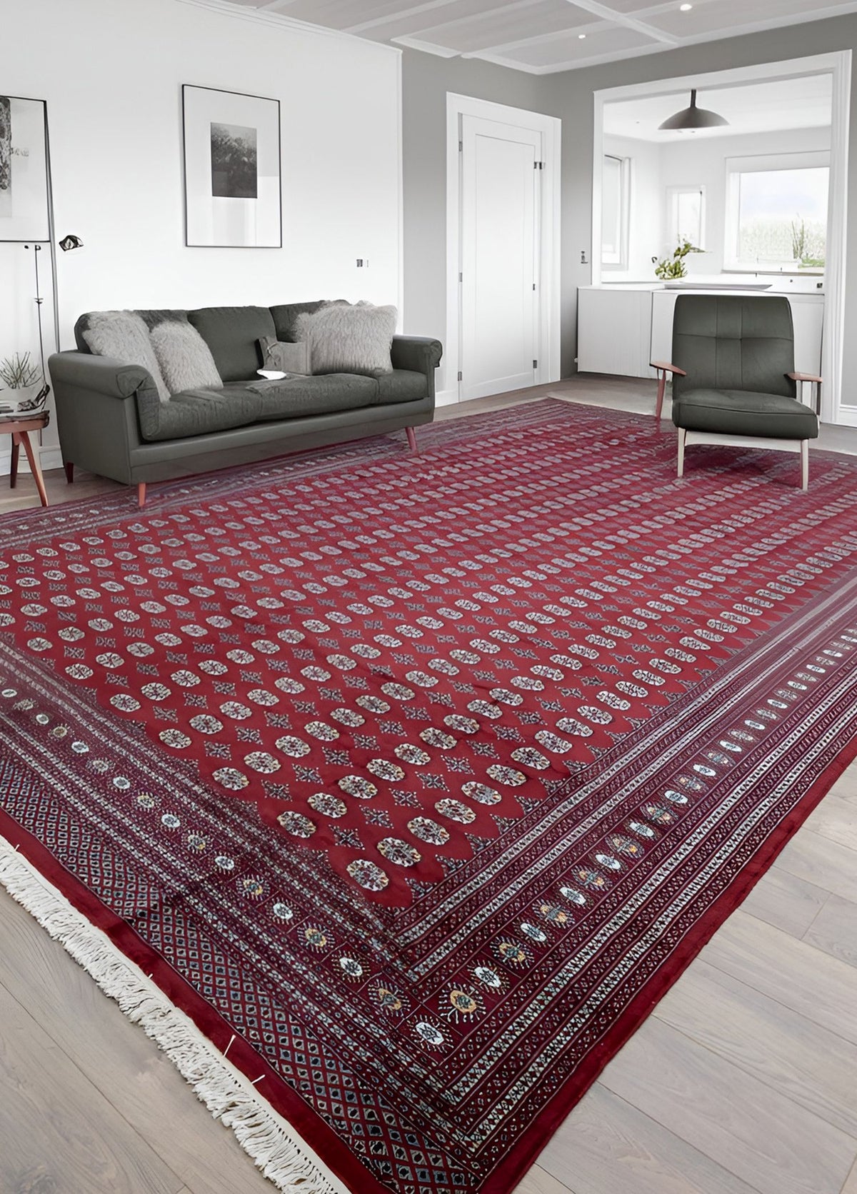 Soho Antiq-Tılla Geleneksel Türkmen Desenli El Dokuma Türkmen Halısı 365x555 Cm-Halı-2-roqelvaxirum.shop