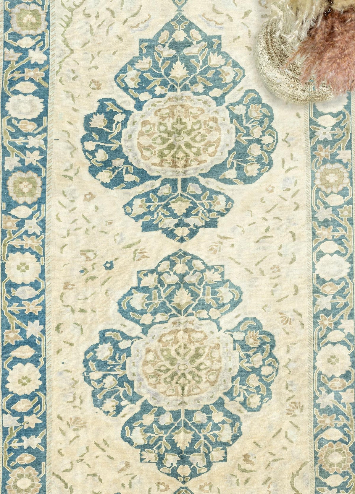 Soho Antiq-Tunay Floral Desenli El Dokuma Yün Halı 167x354 Cm-Halı-3-roqelvaxirum.shop