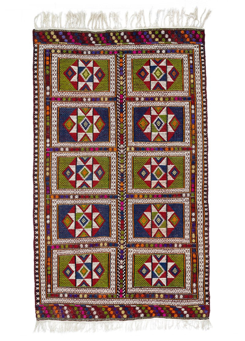 Soho Antiq-Zerda El Dokuması Geometrik Desenli Cicim Kilim 170x290 Cm-Halı-1-roqelvaxirum.shop