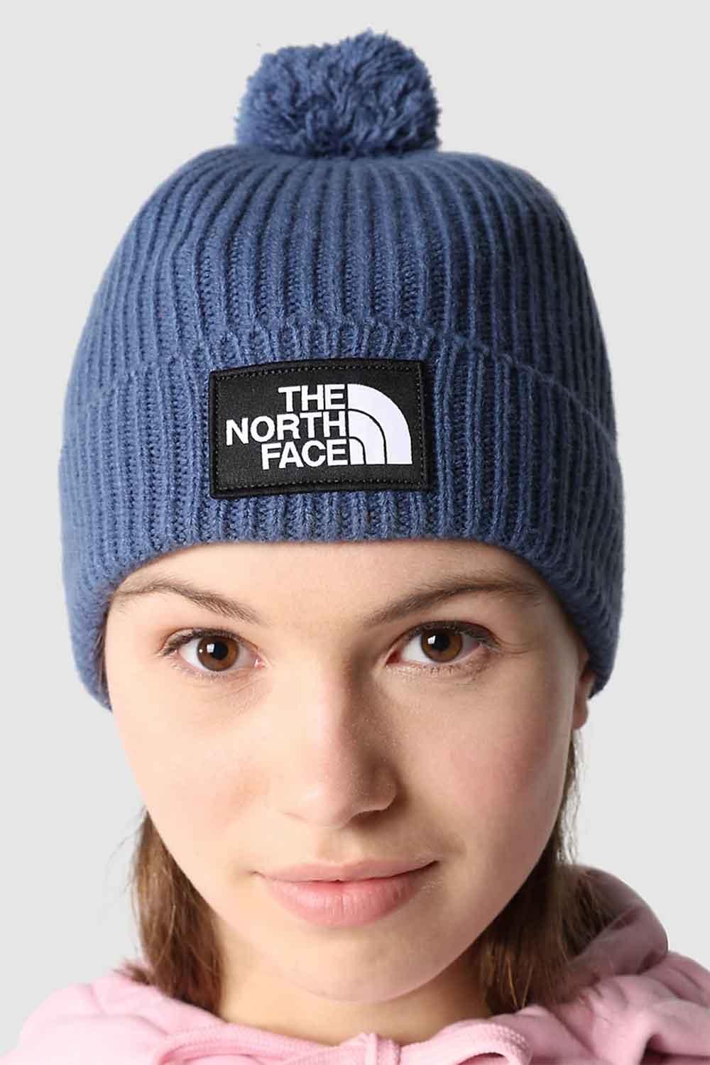 The North Face-TNF Logo Box Pom Beanie Shady Blue-Şapka-3-roqelvaxirum.shop