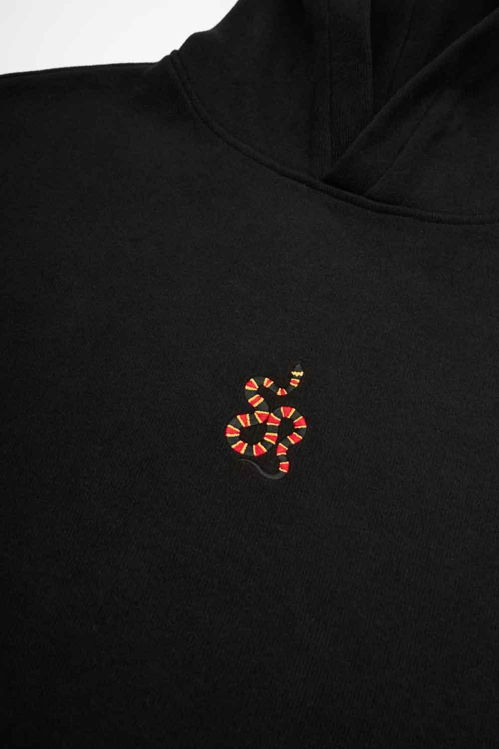 WWF Market-Yılan Crop Hoodie - Siyah-Sweatshirts & Hoodies-3-roqelvaxirum.shop